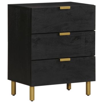 Gossi noptiera, negru, 50x33x62 cm, lemn prelucrat