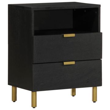 Gossi noptiera, negru, 50x33x62 cm, lemn prelucrat
