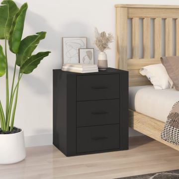 Gossi noptiera, negru, 50x36x60 cm, lemn prelucrat