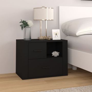 Gossi noptiera, negru, 60x36x45 cm, lemn prelucrat