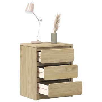 Gossi noptiera sauda stejar, 44x35x56 cm, lemn masiv de pin