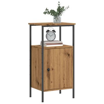 Gossi noptiera, stejar artizanal, 41x31x80 cm, lemn prelucrat