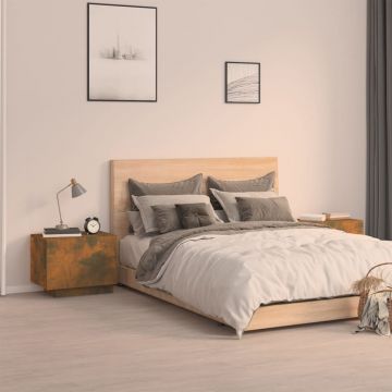 Gossi noptiera, stejar fumuriu, 100x35x40 cm, lemn prelucrat