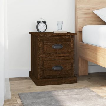 Gossi noptiera, stejar maro, 39x39x47,5 cm, lemn prelucrat