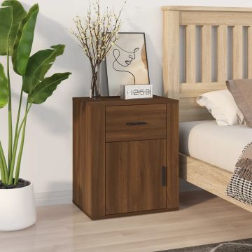 Gossi noptiera, stejar maro, 50x36x60 cm, lemn prelucrat