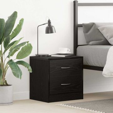 Gossi noptiera stejar negru 40x30x40 cm lemn prelucrat