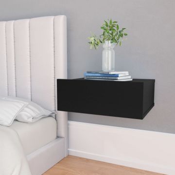 Gossi noptiera suspendata, negru, 40x30x15 cm, pal