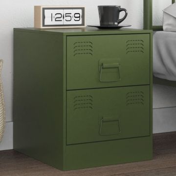Gossi noptiera, verde, 34,5x39x44 cm, otel