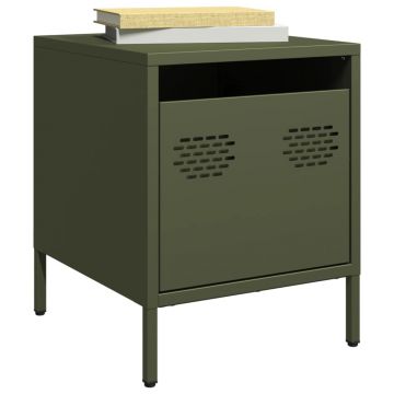 Gossi noptiera, verde olive, 35x39x43,5 cm, otel