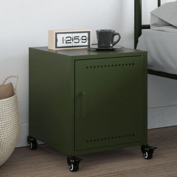 Gossi noptiera, verde olive, 36x39x43,5 cm, otel
