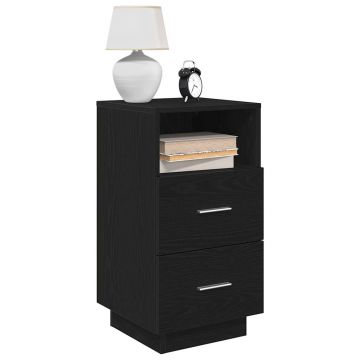 Gossi noptiere 2 buc cu 2 sertare negru 36x36x68 cm