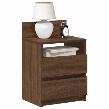 Gossi noptiere 2 buc cu 2 sertare stejar maro 40x33x60 cm