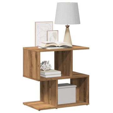 Gossi noptiere 2 buc. stejar artizanal 50x30x51,5 cm lemn prelucrat
