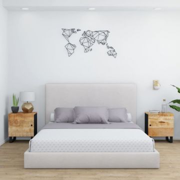 Gossi noptiere, 2 buc., 40x33x46 cm, lemn masiv de acacia