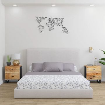 Gossi noptiere, 2 buc., 40x33x46 cm, lemn masiv de acacia