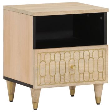 Gossi noptiere, 2 buc., 40x33x46 cm, lemn masiv de acacia