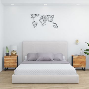 Gossi noptiere, 2 buc., 40x33x46 cm, lemn masiv de acacia
