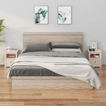 Gossi noptiere, 2 buc, 40x35x49 cm, lemn masiv de pin