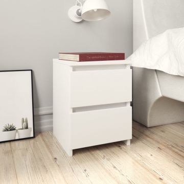 Gossi noptiere, 2 buc., alb, 30x30x40 cm, lemn prelucrat