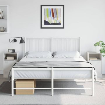 Gossi noptiere, 2 buc., alb, 34,5x39x62 cm, otel