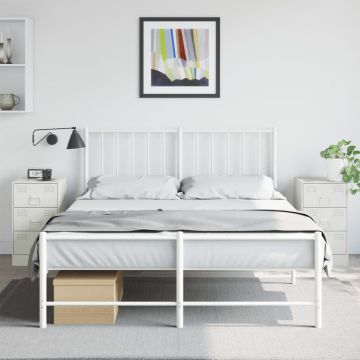 Gossi noptiere, 2 buc., alb, 34,5x39x62 cm, otel