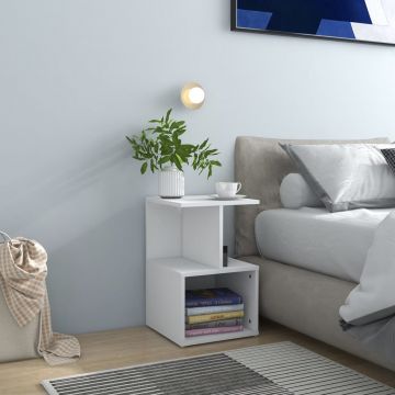 Gossi noptiere, 2 buc., alb, 35x35x55 cm, pal