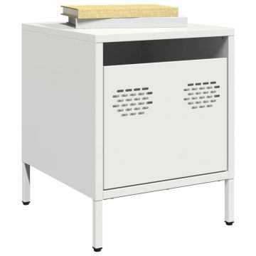 Gossi noptiere, 2 buc., alb, 35x39x43,5 cm, otel