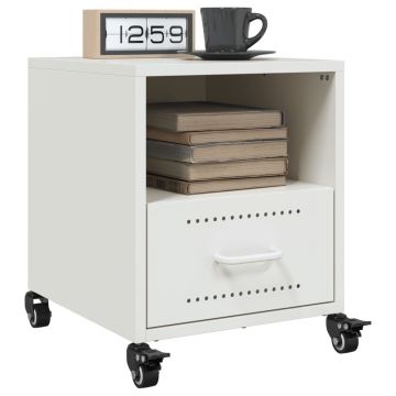 Gossi noptiere, 2 buc., alb, 36x39x43,5 cm, otel