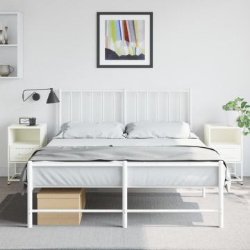 Gossi noptiere, 2 buc., alb, 36x39x60,5 cm, otel