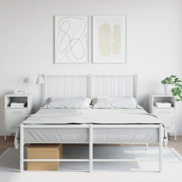 Gossi noptiere, 2 buc., alb, 36x39x68 cm, otel
