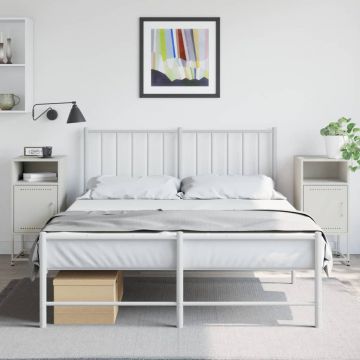 Gossi noptiere, 2 buc., alb, 36x39x78 cm, otel