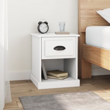 Gossi noptiere, 2 buc, alb, 39x39x47,5 cm, lemn prelucrat