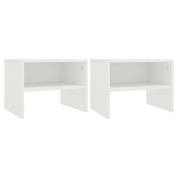 Gossi noptiere, 2 buc., alb, 40 x 30 x 30 cm, pal