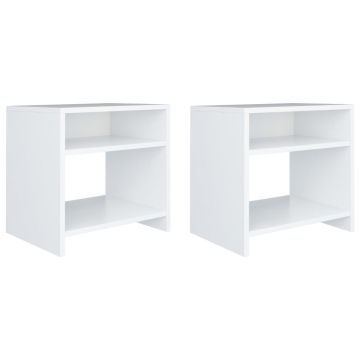Gossi noptiere, 2 buc., alb, 40 x 30 x 40 cm, pal