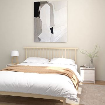 Gossi noptiere, 2 buc., alb, 40x30,5x40 cm, lemn masiv de pin
