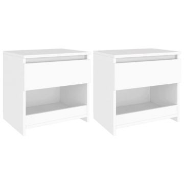 Gossi noptiere, 2 buc., alb, 40x30x39 cm, pal