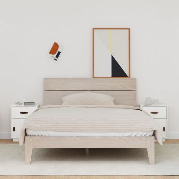 Gossi noptiere, 2 buc., alb, 40x34x55 cm, lemn masiv de pin