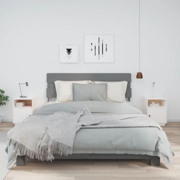 Gossi noptiere, 2 buc., alb, 40x34x55 cm, lemn masiv de pin