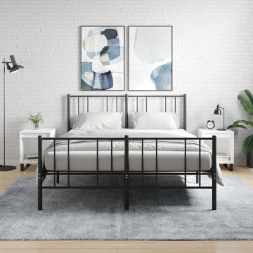 Gossi noptiere, 2 buc., alb, 40x35x50 cm, lemn compozit
