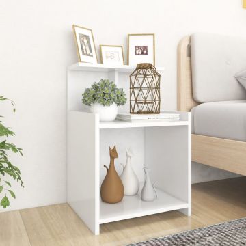 Gossi noptiere, 2 buc., alb, 40x35x60 cm, pal