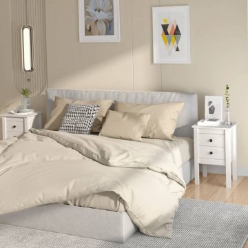 Gossi noptiere, 2 buc., alb, 40x35x61,5 cm, lemn masiv de pin