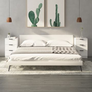 Gossi noptiere, 2 buc., alb, 40x36x65 cm