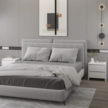 Gossi noptiere, 2 buc., alb, 45x34,5x44,5 cm, pal