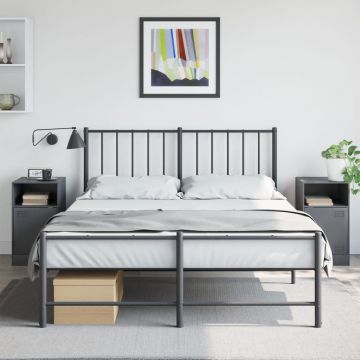 Gossi noptiere, 2 buc., antracit, 34,5x39x62 cm, otel