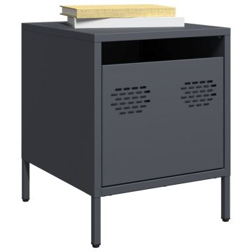 Gossi noptiere, 2 buc., antracit, 35x39x43,5 cm, otel