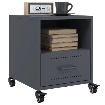 Gossi noptiere, 2 buc., antracit, 36x39x43,5 cm, otel
