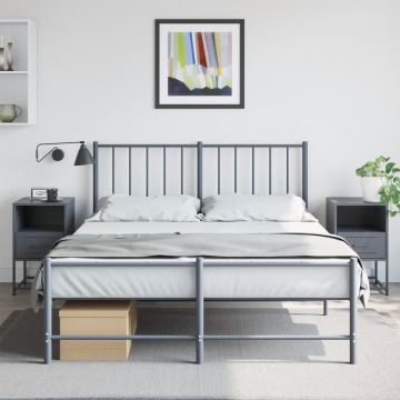 Gossi noptiere, 2 buc., antracit, 36x39x60,5 cm, otel