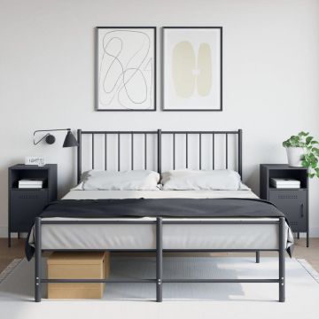 Gossi noptiere, 2 buc., antracit, 36x39x68 cm, otel laminat la rece