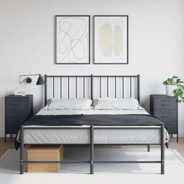 Gossi noptiere, 2 buc., antracit, 36x39x68 cm, otel laminat la rece