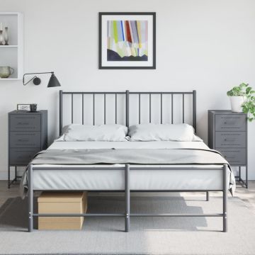 Gossi noptiere, 2 buc., antracit, 36x39x78 cm, otel